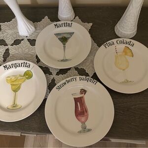 Nantucket Home Cocktail-Themed Ceramic Plate Set 🍸 🍹